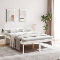 Berkfield Home Bed Frame White 140x190 cm Solid Wood Pine