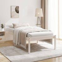 Berkfield Home Bed Frame White 75x190 cm Small Single Solid Wood Pine