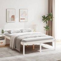 Berkfield Home Bed Frame White 120x190 cm Small Double Solid Wood Pine