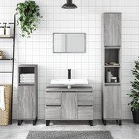 Berkfield Home Bathroom Cabinet Grey Sonoma 80x33x60 cm Engineered Wood | Size: 80 x 33 x 60 cm