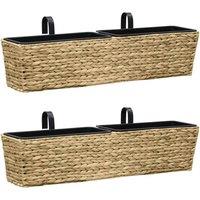 Berkfield Home Garden Planters 2 pcs Water Hyacinth in Brown