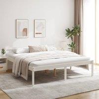 Berkfield Home Bed Frame White 180x200cm Super King Size Solid Wood Pine