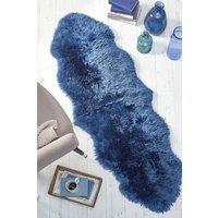 Origin Genuine Sheepskin Double Rug in Navy | Size: 70 cm x 175 cm