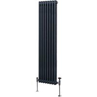 Monstershop Traditional 2 Column Radiator - 1800 x 382mm - Anthracite Grey