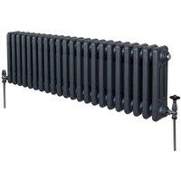Monstershop Traditional 3 Column Radiator - 300 x 1012mm - Anthracite Grey