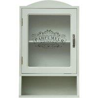 Melody Maison Vintage Style Sage Green Glass Fronted Wall Cabinet 54cm X 32cm in Light Green | Size: 54 cm X 32 cm