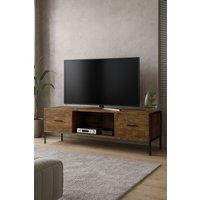 Home Discount Vida Designs Brooklyn 2 Drawer TV Unit Cabinet Up to 55 Inches in Dark Brown