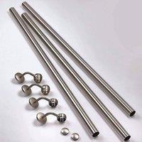 Forgeworks Brushed Steel Premium Easy Install Indoor Stair Handrail Kit 3.6m in Silver