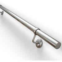 Forgeworks Brushed Steel Premium Easy Install Indoor Stair Handrail Kit 1.2m in Silver