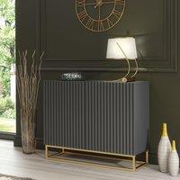 Creative Furniture Ripple Sideboard 100cm - Modern Fluted Design with Push to Open doors in Dark Grey