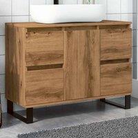 Berkfield Home Bathroom Sink Cabinet Artisan Oak 80x33x60 cm Engineered Wood in Brown | Size: 80 x 33 x 60 cm