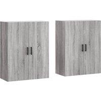 Berkfield Home Wall Mounted Cabinets 2 pcs Grey Sonoma 69.5x34x90 cm