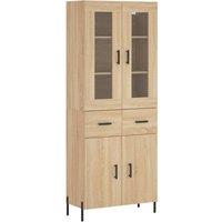 Berkfield Home Highboard Sonoma Oak 69.5x34x180 cm Engineered Wood in Brown
