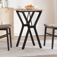 Berkfield Home Dining Table Y-Frame 50x50x75.5 cm Solid Wood Pine & Steel in Brown