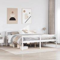 Berkfield Home Senior Bed with Headboard without Mattress White 200x200 cm