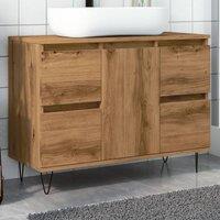 Berkfield Home Bathroom Cabinet Artisan Oak 80x33x60 cm Engineered Wood in Brown | Size: 80 x 33 x 60 cm