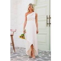 TFNC London Women's Delali One Shoulder Mink Dress in Dusty Pink | Size: 12