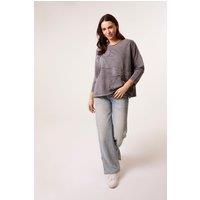 Blue Vanilla Women's Grey Long Sleeve Slip On Round Neck Sweatshirt | Size: S/M
