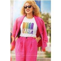 Bad Zebedee Women's Disco T-Shirt in White | Size: Large