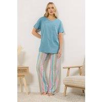 Long Tall Sally Women's Tall Stripe Wide Leg Pyjama Set | Size: 8-10