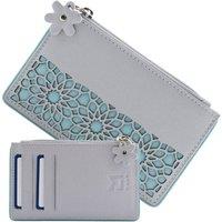 Mala leather Women's Zaina Floral Lace Leather Coin & Card Purse in Grey
