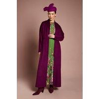 Coast Women's Lisa Tan Occasion Belted Skirt Detail Coat in Wine | Size: 16