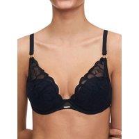 Chantelle Women's Fleurs Plunge T-Shirt Bra in Black | Size: 30F