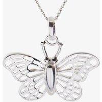 T.H.Baker Women's Silver Filigree Butterfly Pendant 8-63-0929 | Size: 16-18inch