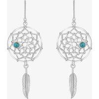 T.H.Baker Women's Sterling Silver Dream Catcher Dropper Earrings 8.59.0519 in Blue