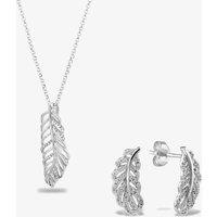 Rosa Lea Women's Pave Large Leaf Pendant AE-950732NA in Silver | Size: 18 inches
