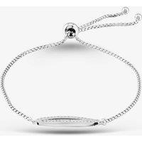 T.H.Baker Women's Silver & Cubic Zirconia Open Oval Toggle Bracelet 2THB020804 | Size: Adjustable