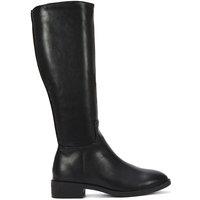 XY London Women's 'Lucia' Low Block Heel Knee High Riding Boots in Black | Size: 5