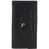 Ashwood Leather Women's 'Il Denaro' Vintage Wash Large 12 Card Real Leather Purse in Black