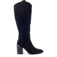 b.soleful Women's 'Goldyn' Alcantara Heeled Boots in Black | Size: 8