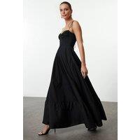 WOVCOR Women's Ruched Bust Strappy Sweetheart Dress in Black | Size: 6