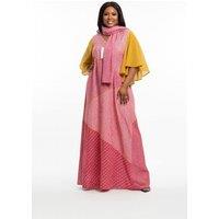 JTAPHRIQUE Women's Pink Patchwork Maxi Dress | Size: 14