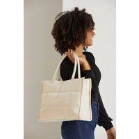 Belissh Women's Quilted Vegan Leather Tote Bag in Cream