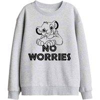Disney Lion King No Worries Kids Sweatshirt, Athletic Heather in Light Grey | Size: 9-11 Years