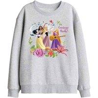 Disney Princess Snow White, Pocahontas, Sleeping Beauty Kids Sweat in Light Grey | Size: 9-11 Years
