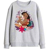 Disney Moana Pua Hei Hei Love Kids Sweatshirt, Athletic Heather in Light Grey | Size: 9-11 Years