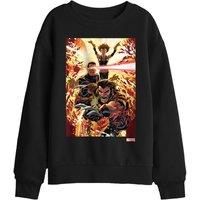 Marvel Xmen Wolverine Cyclops Jean Grey Kids Sweatshirt, Black | Size: 9-11 Years