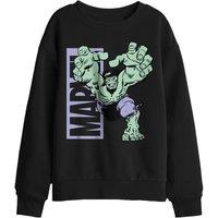 Marvel Hulk Reach Kids Sweatshirt, Black | Size: 9-11 Years