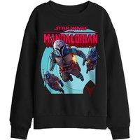 Star Wars Mandalorian Mandalorians Attack Kids Sweatshirt, Black | Size: 9-11 Years