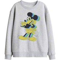 Disney Mickey Mouse Trippy Kids Sweatshirt, Athletic Heather in Light Grey | Size: 9-11 Years