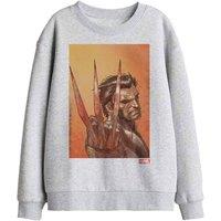 Marvel Xmen Wolverine Ready Kids Sweatshirt, Athletic Heather in Light Grey | Size: 9-11 Years