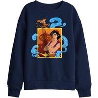 Disney Aladdin Diamond In The Rough, With Abu & The Magic Lamp Kids Sweat in Navy | Size: 9-11 Years