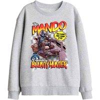 Star Wars - The Mandalorian The Mandalorian Bounty Hunter Speed Bike Kids Sweat in Light Grey | Size: 9-11 Years
