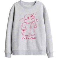 Star Wars - The Mandalorian The Mandalorian Grogu Curious Sketch Kids Sweat in Light Grey | Size: 9-11 Years