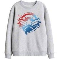 Marvel Captain America Gradient Shield Kids Sweat, Athletic Heather in Light Grey | Size: 9-11 Years