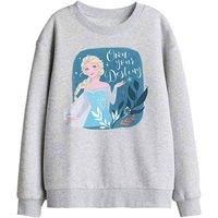 Disney Frozen Elsa Own Your Destiny Kids Sweatshirt, Athletic Heather in Light Grey | Size: 9-11 Years